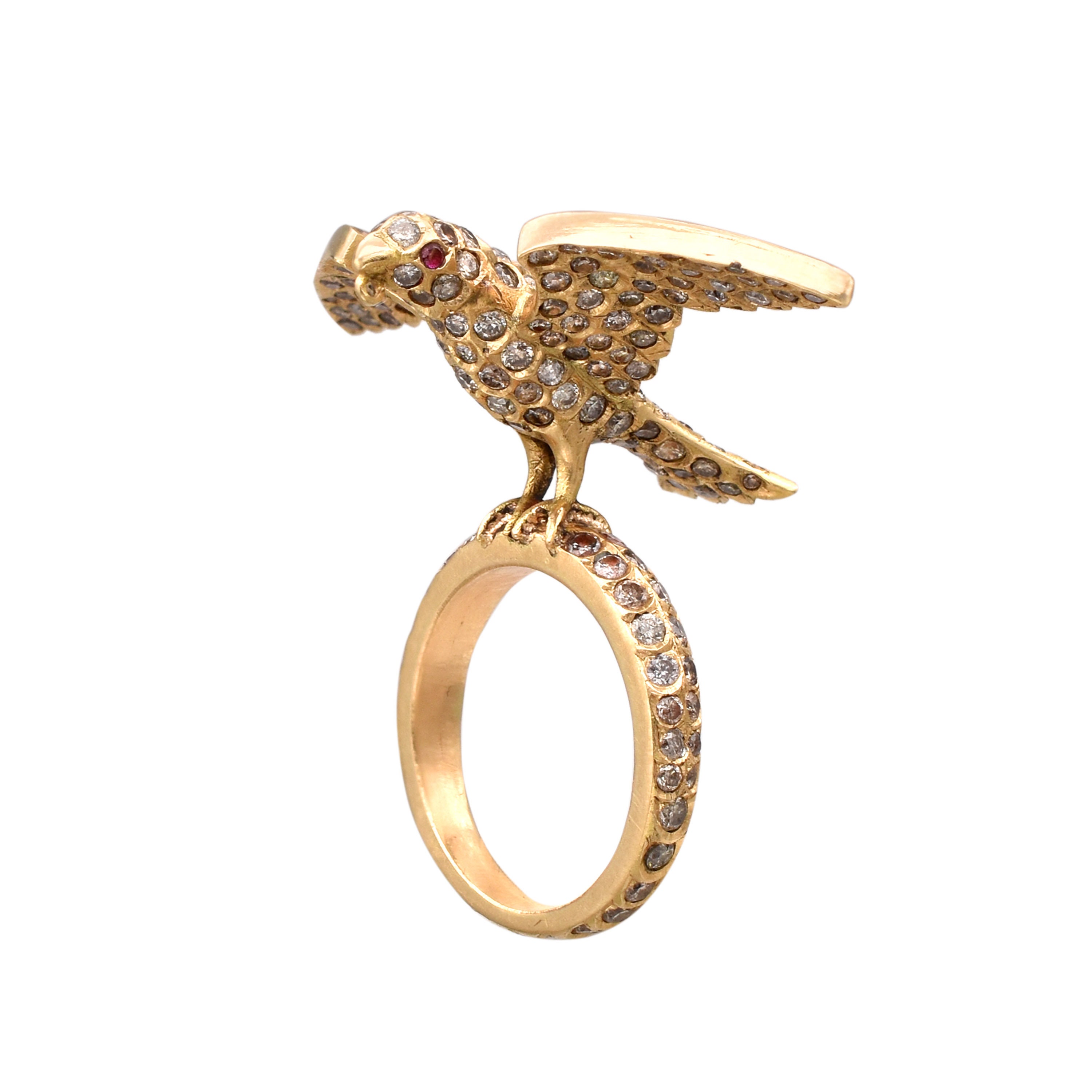 Diamond Eagle Ring In 18k Solid Gold Eagle Ring, Animal Ring, Handmade Ring, Statement Ring, Bird Ring, Anniversary Gifts