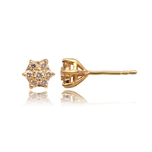0.28 CTW Natural Diamond Earring In 18K Solid Gold Earring Cluster Earring Flower Design Earring Diamond Earrings Stud Earring Gifts for Her