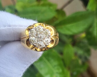18K Solid Gold Ring Diamond Ring Engagement Ring for Women, Wedding Ring Promise Ring, Solitaire Ring, Anniversary Ring Round Ring