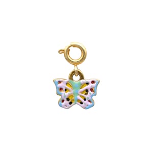 Butterfly Pendant Charm Pendant, In 18K Solid Gold, Butterfly Necklace Handmade Pendant, Boho Pendant Enamel Pendant For Women Gifts For Her