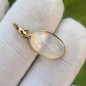 Dainty Pendant Long Pendant Ethiopian Opal Pendant In 18k Solid Gold Pendant Handmade Pendant Anniversary Gifts For Someone