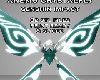 Anemo Crystalfly -- Genshin Impact Decoration -- 3D Print Ready