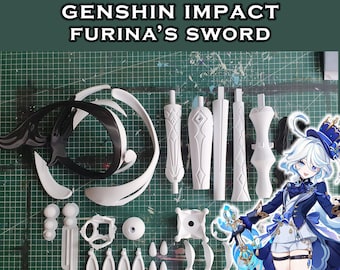 Furina's Sword -- 3D Printed D.I.Y Kit -- Genshin Impact -- Cosplay Prop