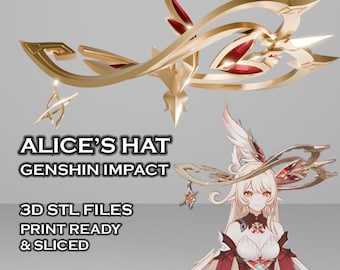 Alice Hat -- Genshin Impact -- 3D Printable Cosplay Prop