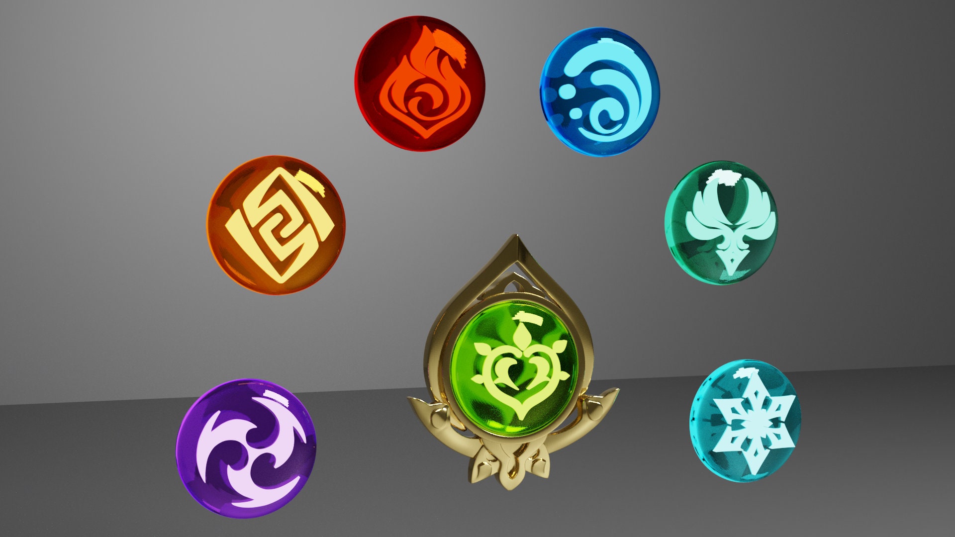 Sumeru Vision Set Genshin Impact Vision Frame and 7 Etsy Hong Kong