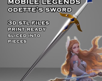 Odette Sword -- Mobile Legends -- 3D Printable Cosplay Prop -- Ready to Print & Sliced