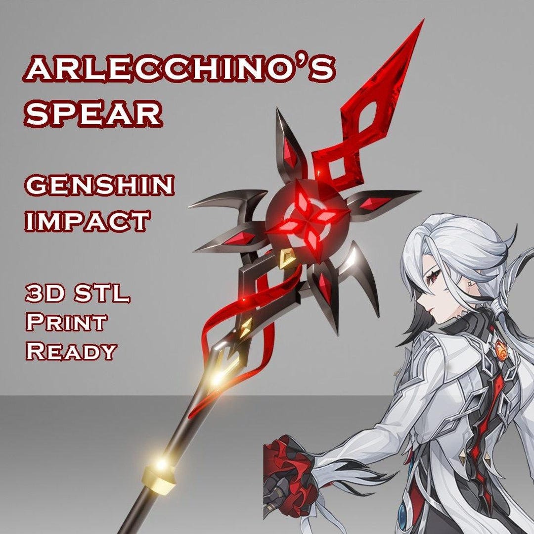 Arlecchino's Spear -- Genshin Impact -- 3D Print Ready STL