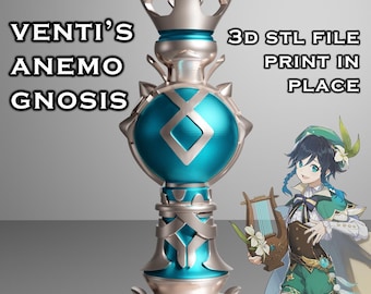 Gnosis of Venti -- Genshin Impact -- Anemo Gnosis -- 3D Print Ready -- Chess Piece Queen
