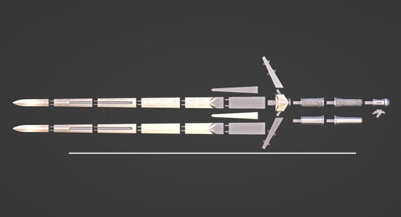 Aerondight -- Witcher Silver Sword -- Splited Print Ready