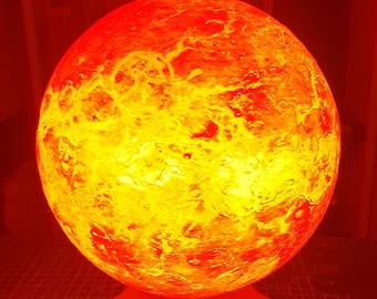Venus Lamp -- NASA Realistic Venus Surface -- Table Decor Night Light