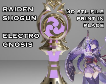 Electro Gnosis -- Genshin Impact -- Gnosis of Raiden Shogun -- 3D Print Ready -- Chess Piece Bishop -- Scaramouche