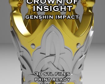 Crown of Insight -- Keychain -- Genshin Impact Ornament -- 3D Print Ready