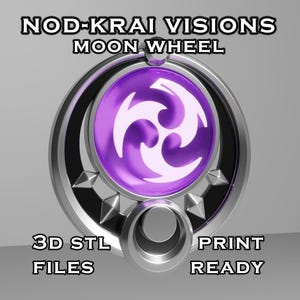 Conjunto de visión Nod Krai - Rueda lunar - Genshin Impact - Marco de visión y 7 piedras de visión - Listo para impresión 3D