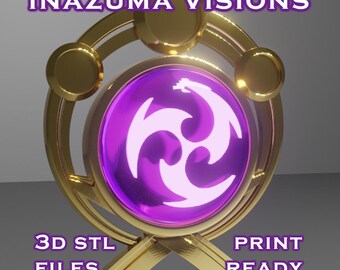 Inazuma Vision Set -- Genshin Impact -- Vision Frame and 7 Different Stone