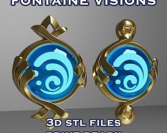 Fontaine Vision Set -- Pneuma and Ousia -- Genshin Impact -- 2 Vision Frame and 7 Vision Stone