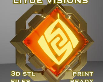 Liyue Vision Set -- Genshin Impact -- Vision Frame and 7 Different Stone