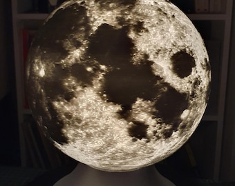 Moon Lamp -- Realistic Moon Surface -- Table Decor Night Light