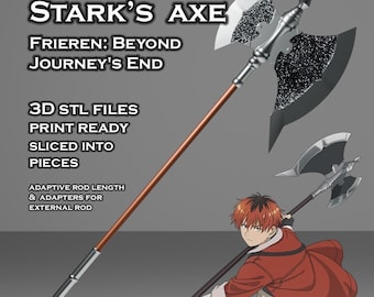 Stark Battle Axe -- Frieren: Beyond Journey's End -- 3D Printable Cosplay Prop -- Ready to Print & Sliced