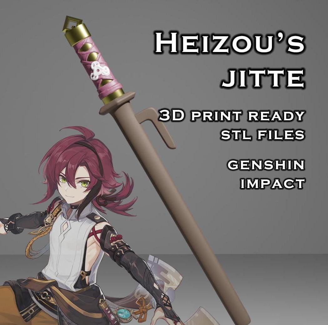 Genshin Impact - Props Di Cosplay Jitte Di Heizou In PVC, 40 Cm, Leggero E Sicuro