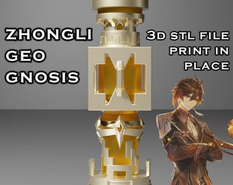 Gnosis of Zhongli -- Genshin Impact -- Geo Gnosis -- 3D Print Ready -- Chess Piece Rook