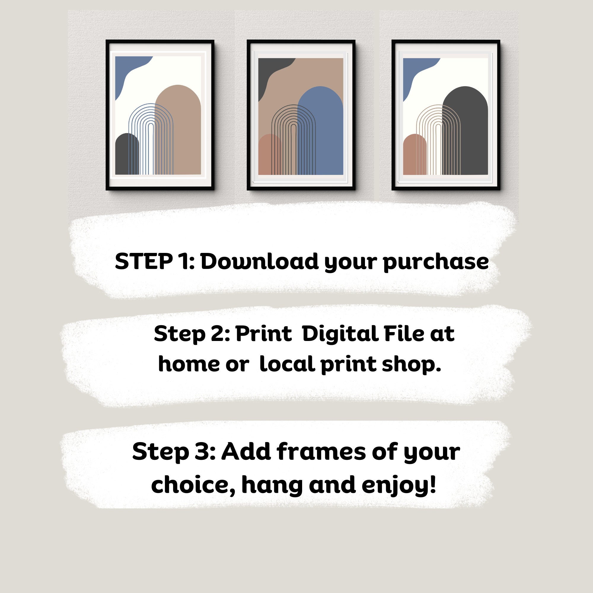 Boho Living Room Digital Download Art, Printable PDF Living Room Art