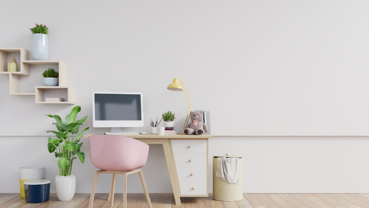 ZOOM Background, Work From Home Essentials, Teams, Clean Office, Airy