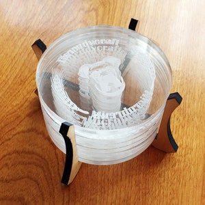 Customizable Coasters with Coaster Holder - Vector Files