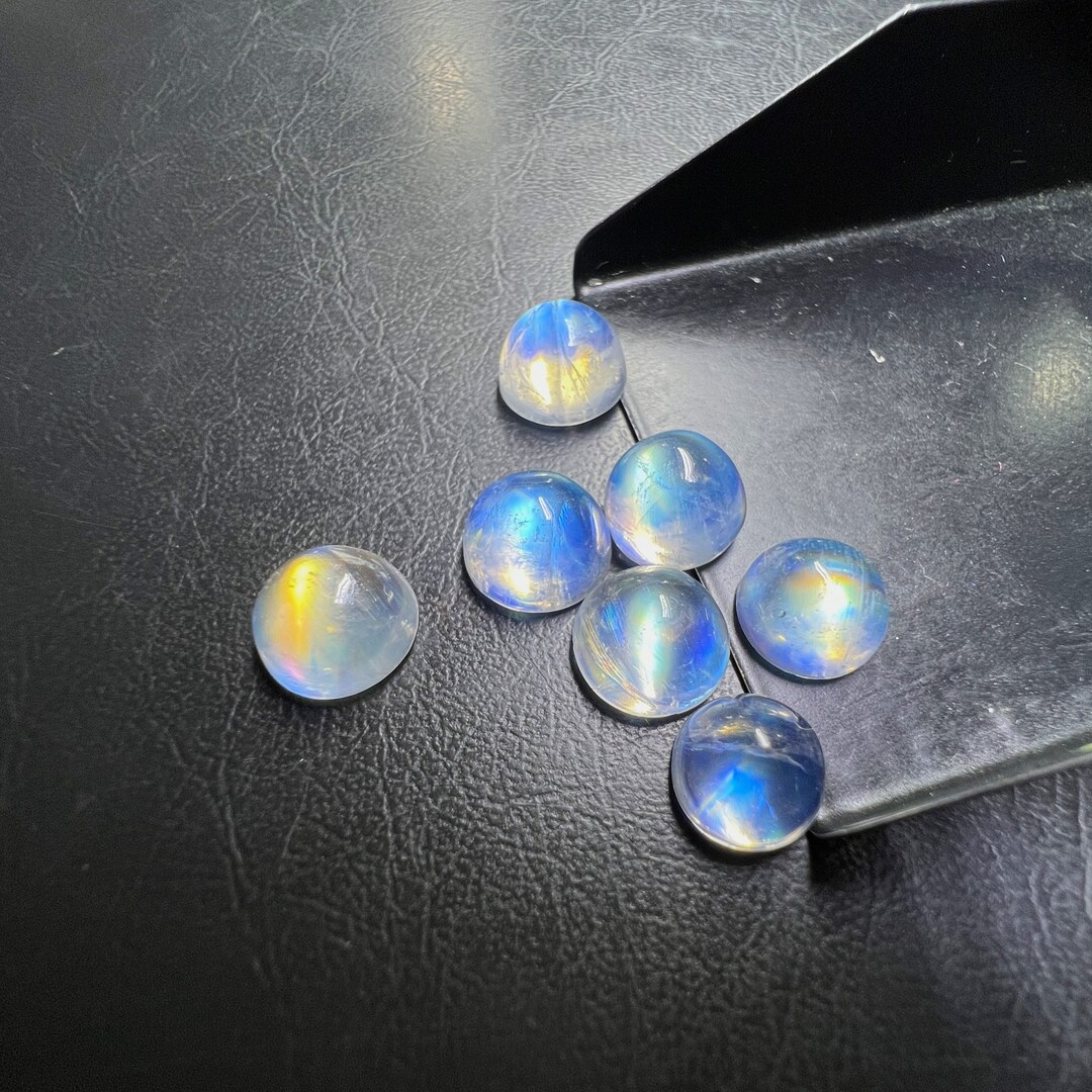 Blue Moonstone Gemstone Cabochon, 9mm Calibrated Natutal Moonstone