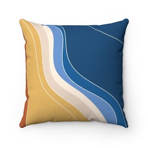 Waves Spun Polyester Square Pillow