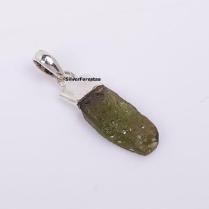 Natural Moldavite Pendant Necklace, Authentic Moldavite necklace, Meteorite Pendant, Meteorite Necklace, 925 Sterling Silver Tektite Jewelry