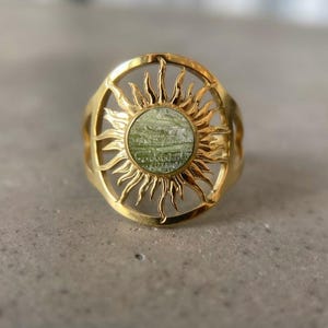 Natural Moldavite Silver Ring Rough Moldavite Ring Healing Moldavite Mateorite Ring Genuine Czech Republic Moldavite Ring Raw Moldavite Ring