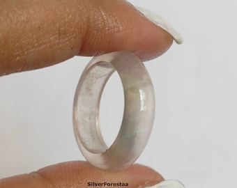 Handmade Rose Quartz Band Ring: Natural Gemstone, Heart Chakra