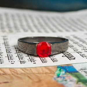 Handmade Ruby Gemstone Ring 925 Sterling Silver Band Ring, Minimalist, Statement Jewelry, Gift for Boyfriend, Silver Bands, Wedding Ring