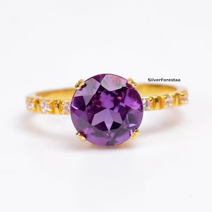 Dainty Alexandrite Sterling Silver Ring: Minimalist Promise Ring
