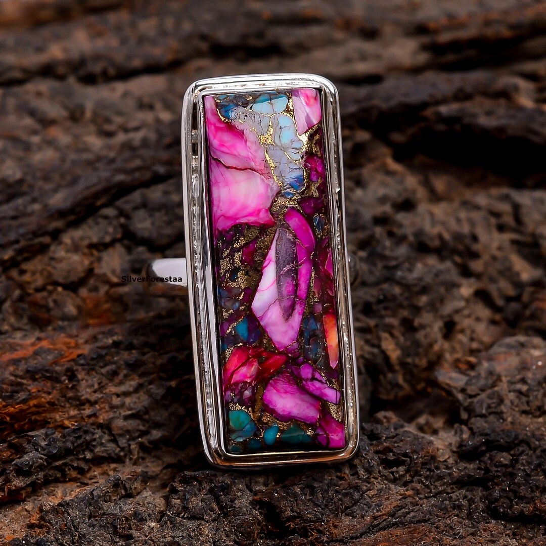 Kingman Turquoise Sterling Silver Ring: Handmade Boho Statement Jewelry ...