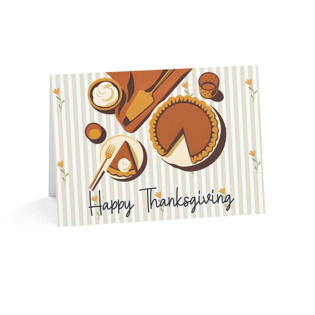 Pumpkin Pie Thank You Card – Retro & Thanksgiving Option - Etsy