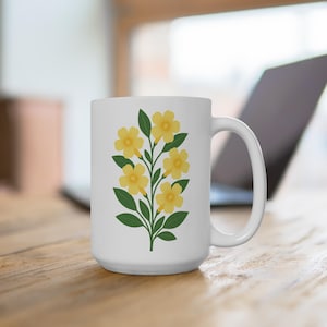 South Carolina Floral Mug - 15oz Coffee Cup, Gift for Her, Nature Lover's Mug, Home Decor, Souvenir