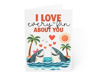 Shark Valentine's Day Card – Funny Pun, Mid-Century Modern Design