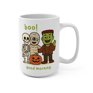 Halloween-Themed Mug, Spooky Coffee Cup, Fun Gift for Kids, Boo! Good Morning Mug, Halloween Decor, Kid-Friendly Drinkware