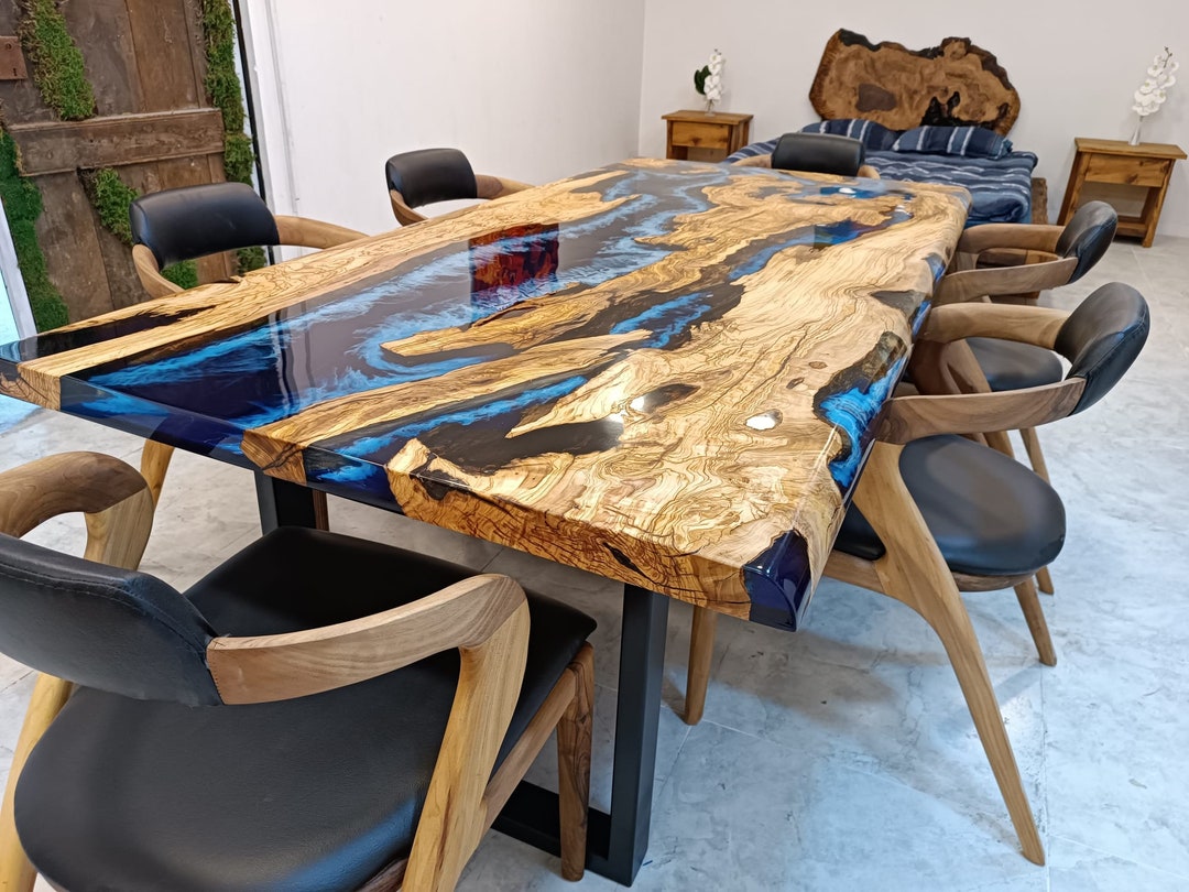 Handmade Ocean Epoxy Table: Custom Resin Dining Table - Etsy