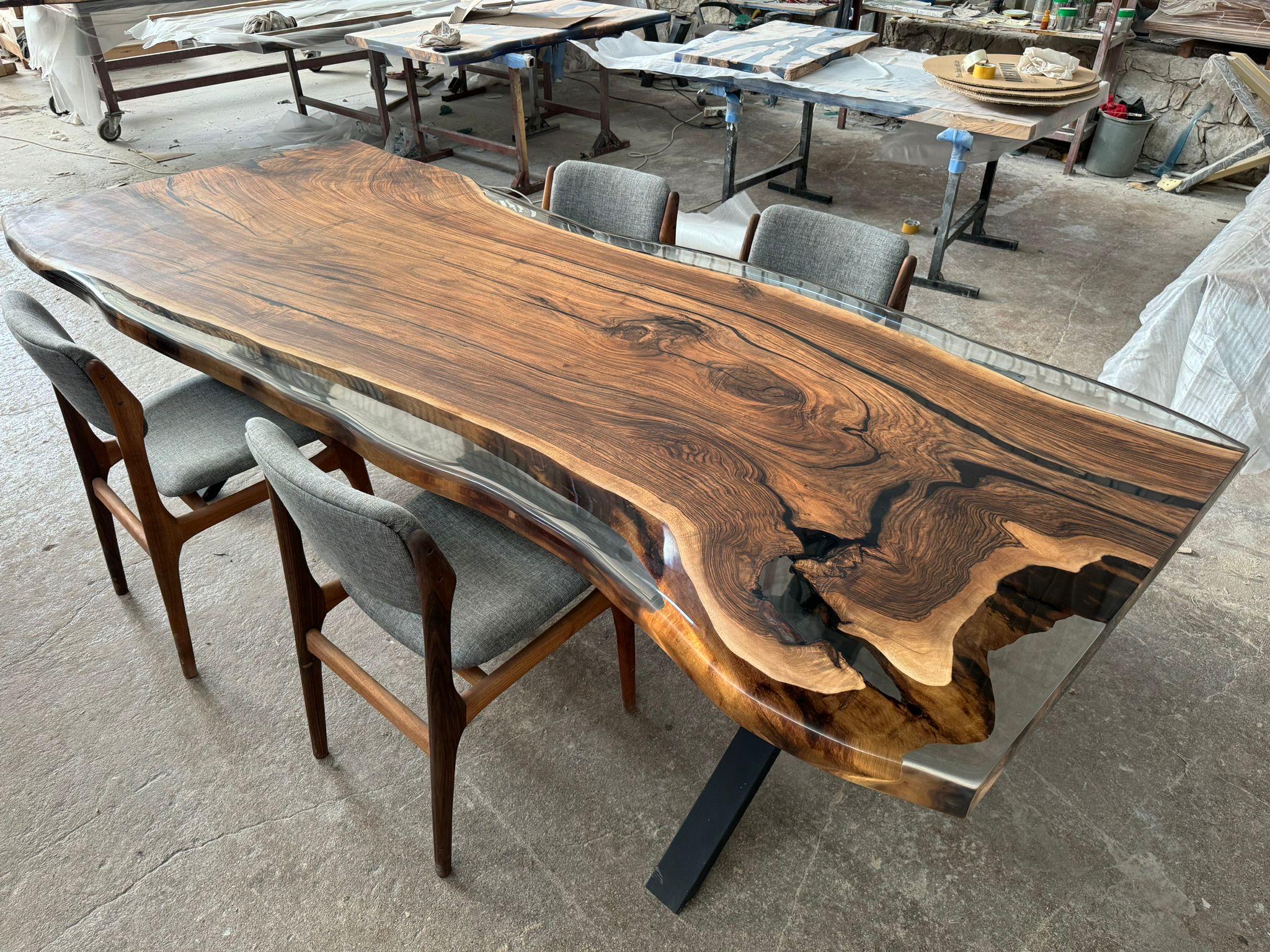 Walnuss Epoxy Tisch - Epoxy Esstisch - Epoxy Couchtisch - %100 Handmade