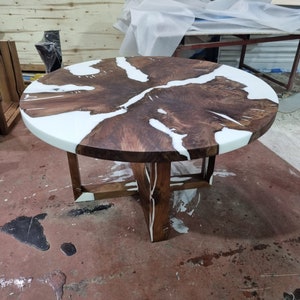 Hexagon Designed Walnut Brown Custom Order- Dining table – Coffe Table- Epoxy  table – Ories Wood