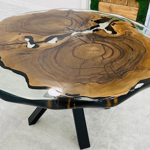 Diameter Walnut  Round Epoxy Customs Made Table- Epoxy Table-Resin Table-Dining Table-Coffee Table-%100 HANDMADE