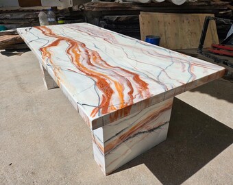 Handmade Marble Epoxy Table: Resin Dining Table