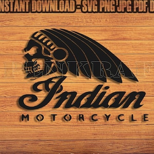 Indian Motorcycle Skull SVG: Biker Clipart Cut File (Digital Download)
