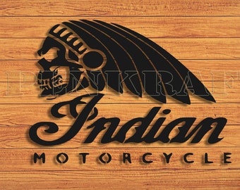 Indian Motorcycle Skull SVG: Biker Clipart Cut File (Digital Download)
