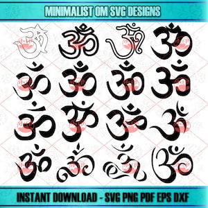 Minimalist Om Svg Bundle, 15 Designs, Simple Om Svg, Aum Svg, Mantra Svg, Sanskrit Svg, Om Silhouette, Instant Digital Download
