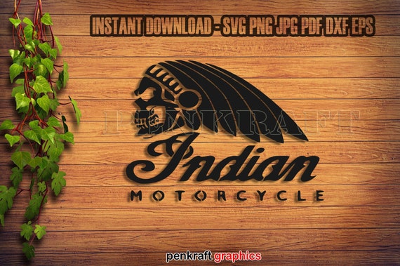 Indian Motorcycle Skull SVG: Biker Clipart Cut File (Digital Download)