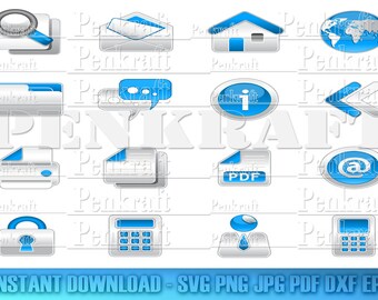 Computer Internet Icons Clipart SVG-bundel (digitale download)
