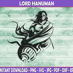 Lord Hanuman Svg, Hanuman Svg, Monkey God, Indian God, Hindu God, Hindu Deity, Religious, Spritual, T-shirt Design, Silhouette, Cut file